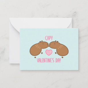 Capybara-Valentinstag Mitteilungskarte