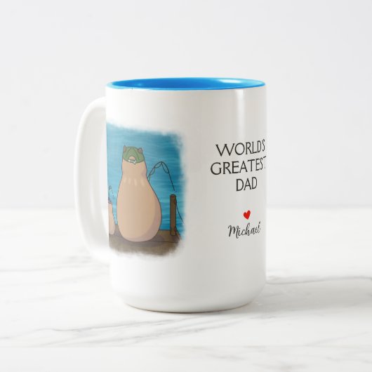 Capybara Vater und Sohn Personalisiert Zweifarbige Tasse (Vorderseite Links)