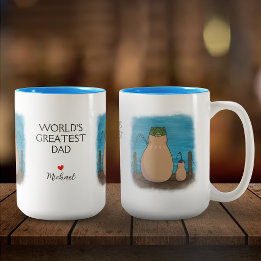 Capybara Vater und Sohn Personalisiert Zweifarbige Tasse