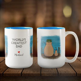 Capybara Vater und Sohn Personalisiert Zweifarbige Tasse