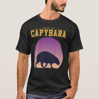 Capybara Vintag Retro Style Animal Respekt der ca T-Shirt
