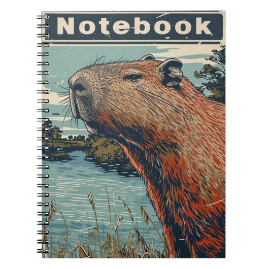 Capybara Vintage Notizblock (Vorderseite)