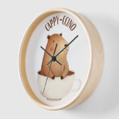 Capybara Wall Clock, Capybara Gift, Cappyccino Uhr (Winkel)