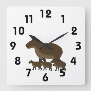 Capybara Wall Clock Quadratische Wanduhr