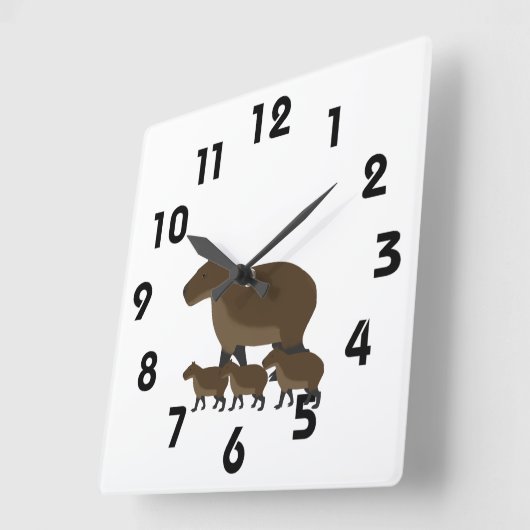 Capybara Wall Clock Quadratische Wanduhr (Winkel)