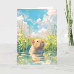 Capybara Water Baby Karte