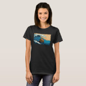 Capybara Wave  Capibara Beach Surfer Distressed T-Shirt (Vorne ganz)