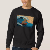 Capybara Wave  Capibara Surfboard Surfer Sweatshirt (Vorderseite)