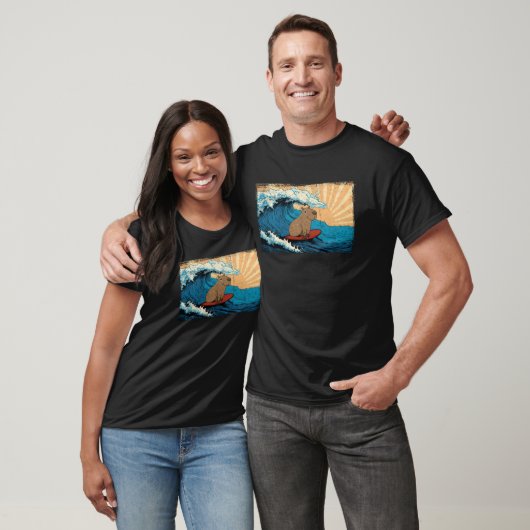 Capybara Wave  Capibara Surfboard Surfer T-Shirt (Unisex)