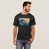 Capybara Wave Capibara Surfbrett Surfer T-Shirt (Vorne ganz)