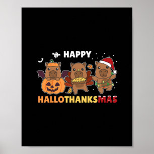 Capybara Weihnachten halloween coume glückliche ha Poster