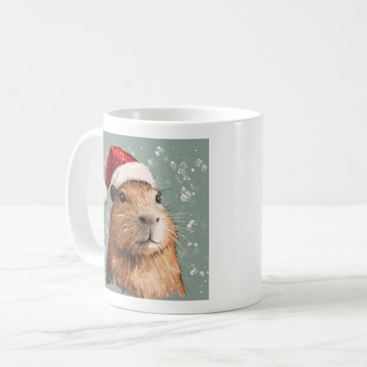 Capybara, Weihnachten, Ihren eigenen Text hinzufüg Kaffeetasse (Vorderseite Links)