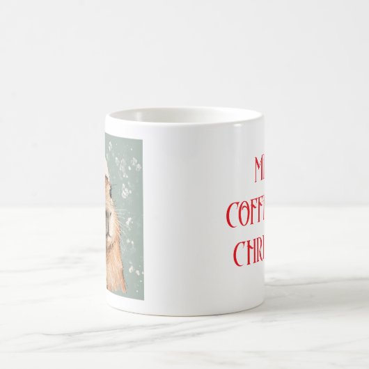Capybara, Weihnachten, Ihren eigenen Text hinzufüg Kaffeetasse (Mittel)