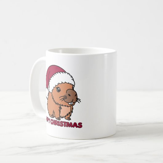Capybara Weihnachten Kaffeetasse (Vorderseite Links)