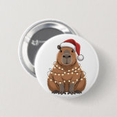 Capybara Weihnachten Matching Lustiger Santa Button (Vorne & Hinten)