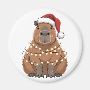 Capybara Weihnachten Matching Lustiger Santa Magnet