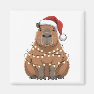 Capybara Weihnachten Matching Lustiger Santa Magnet