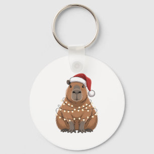 Capybara Weihnachten Matching Lustiger Santa Schlüsselanhänger