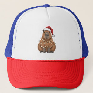 Capybara Weihnachten Matching Lustiger Santa Truckerkappe