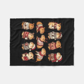 Capybara Weihnachten Weihnachten Fleecedecke (Vorderseite (Horizontal))