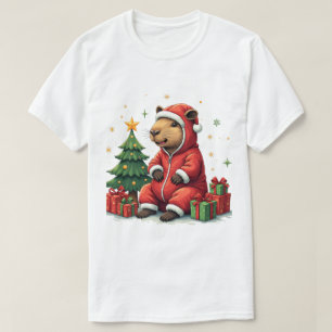 Capybara Weihnachten Winter Tiere Capybara T-Shirt