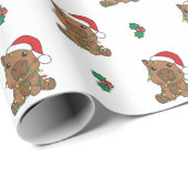 Capybara Weihnachten Winter Tiere Urlaub Geschenkpapier (Rolleneckpunkt)