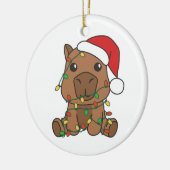 Capybara Weihnachten Winter Tiere Urlaub Keramik Ornament (Links)