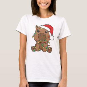 Capybara Weihnachten Winter Tiere Urlaub T-Shirt