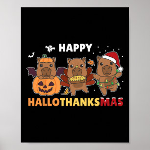 Capybara Weihnachts Halloween Kostüm Happy Halloth Poster