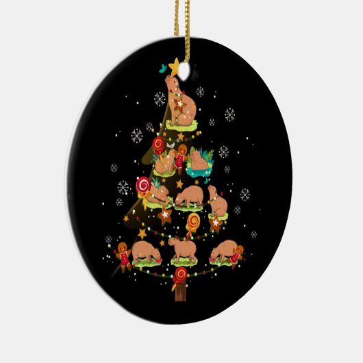 Capybara Weihnachtsbaum Frohe Weihnachtstierzoo Keramik Ornament (Rechts)