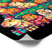 Capybara Weihnachtsbaum Funny Capybara Poster (Ecke)
