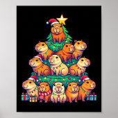 Capybara Weihnachtsbaum Funny Capybara Poster (Vorne)