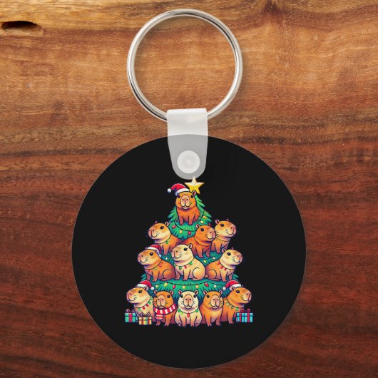 Capybara Weihnachtsbaum Funny Capybara Schlüsselanhänger (Vorderseite)