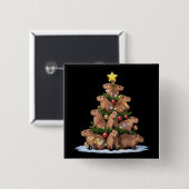 Capybara Weihnachtsbaum Geschenk Funny Xmas Capy Button (Vorne & Hinten)