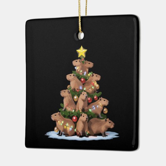 Capybara Weihnachtsbaum Geschenk Funny Xmas Capy Keramikornament (Links)