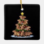 Capybara Weihnachtsbaum Geschenk Funny Xmas Capy Keramikornament (Vorderseite)