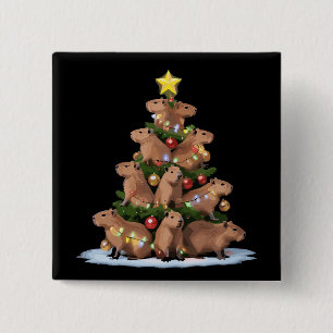 Capybara-Weihnachtsbaum-Geschenk Lustiger Weihnach Button