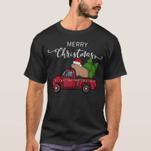 Capybara Weihnachtsbaum Truck Tree Weihnachten Wei T-Shirt