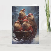 Capybara Weihnachtsfeiertag Capy Karte (Vorderseite)