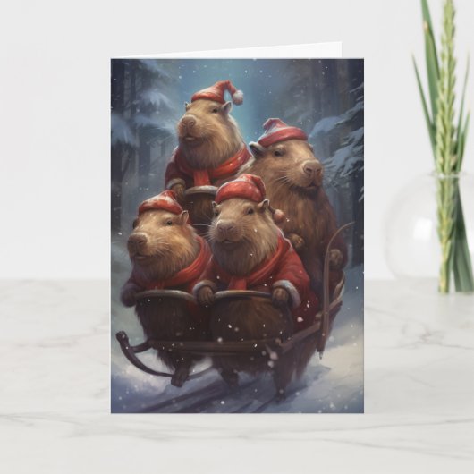 Capybara Weihnachtsfeiertag Capy Karte (Vorderseite)