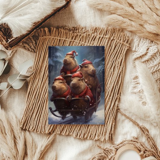 Capybara Weihnachtsfeiertag Capy Karte