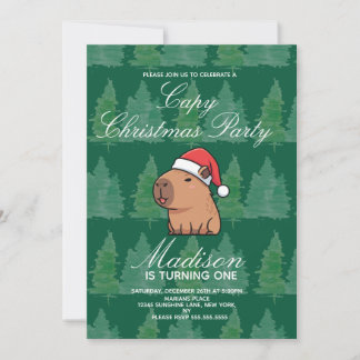 Capybara Weihnachtsgeburtstagsfeier Einladung