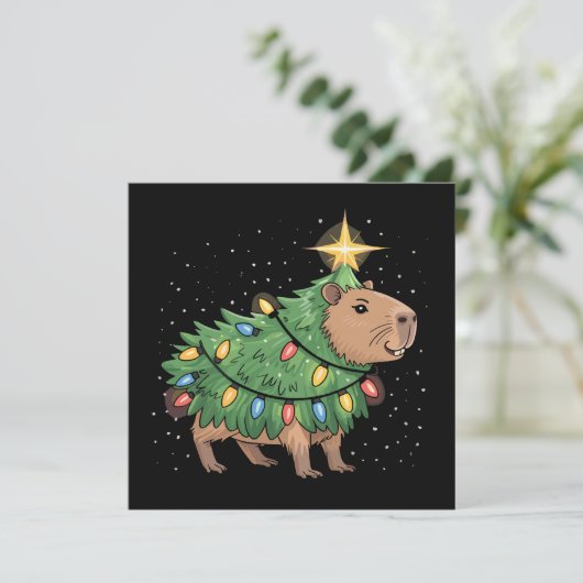Capybara Weihnachtsgeschenke Capy Funny Weihnachts Feiertagskarte (Stehend Vorderseite)