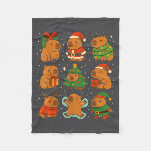 Capybara-Weihnachtshemd, Lustige Capy-Feiertage Fleecedecke