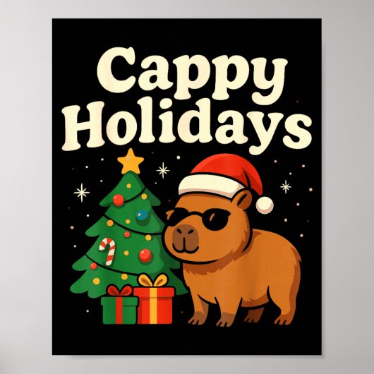 Capybara-Weihnachtshemd, Lustige Capy-Feiertage Poster (Vorne)