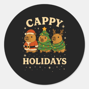 Capybara-Weihnachtshemd, Lustige Capy-Feiertage Runder Aufkleber