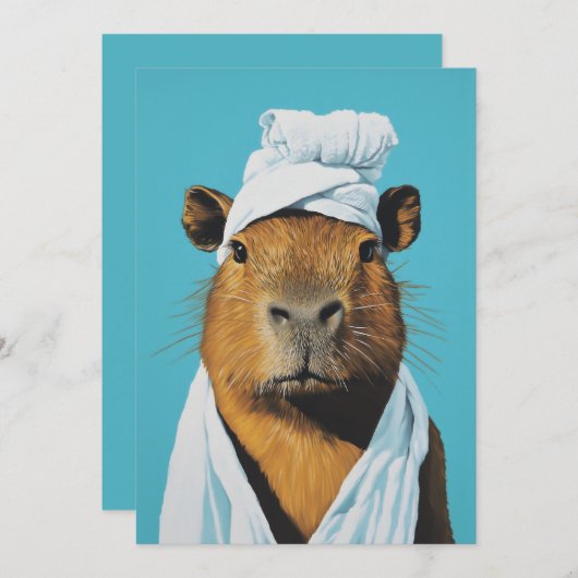 Capybara Wellness-Center Day Einladung (Vorne/Hinten)