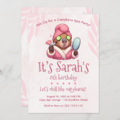 Capybara Wellness-Center Party Einladung Capybara (Vorne/Hinten)