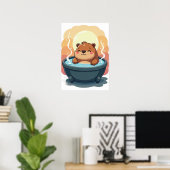 Capybara Whirlpool-Relaxation Chill-Vibes Gemütlic Poster (Heimbüro)