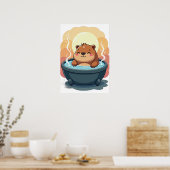 Capybara Whirlpool-Relaxation Chill-Vibes Gemütlic Poster (Küche)